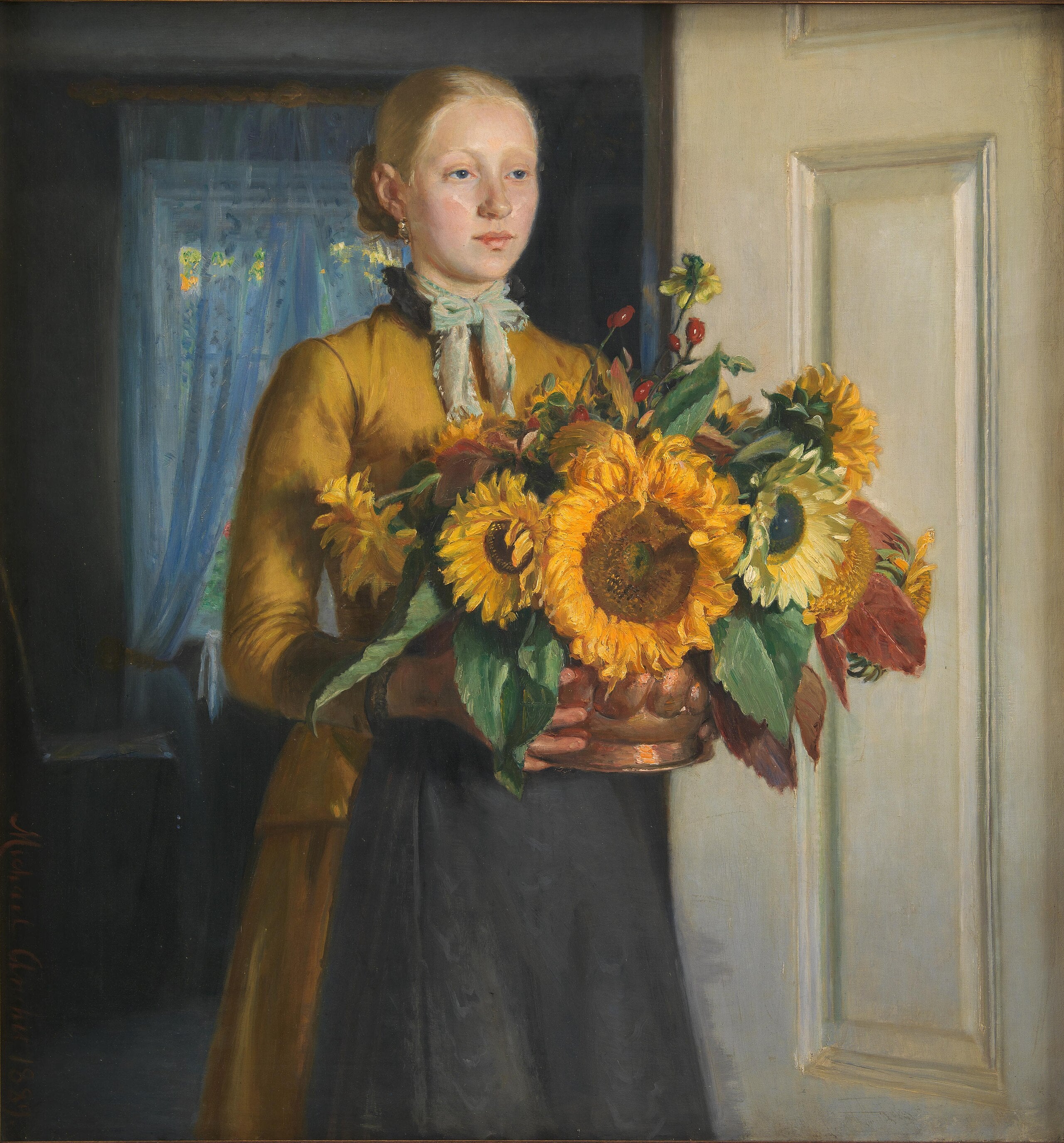 Genç Kız ve Ayçiçekleri - Michael Peter Ancher