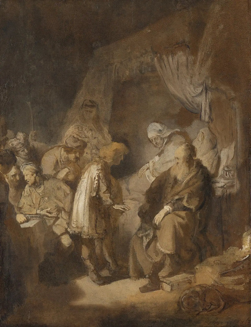 Joseph'in rüyalarını ailesine ve kardeşlerine anlatması - Rembrandt