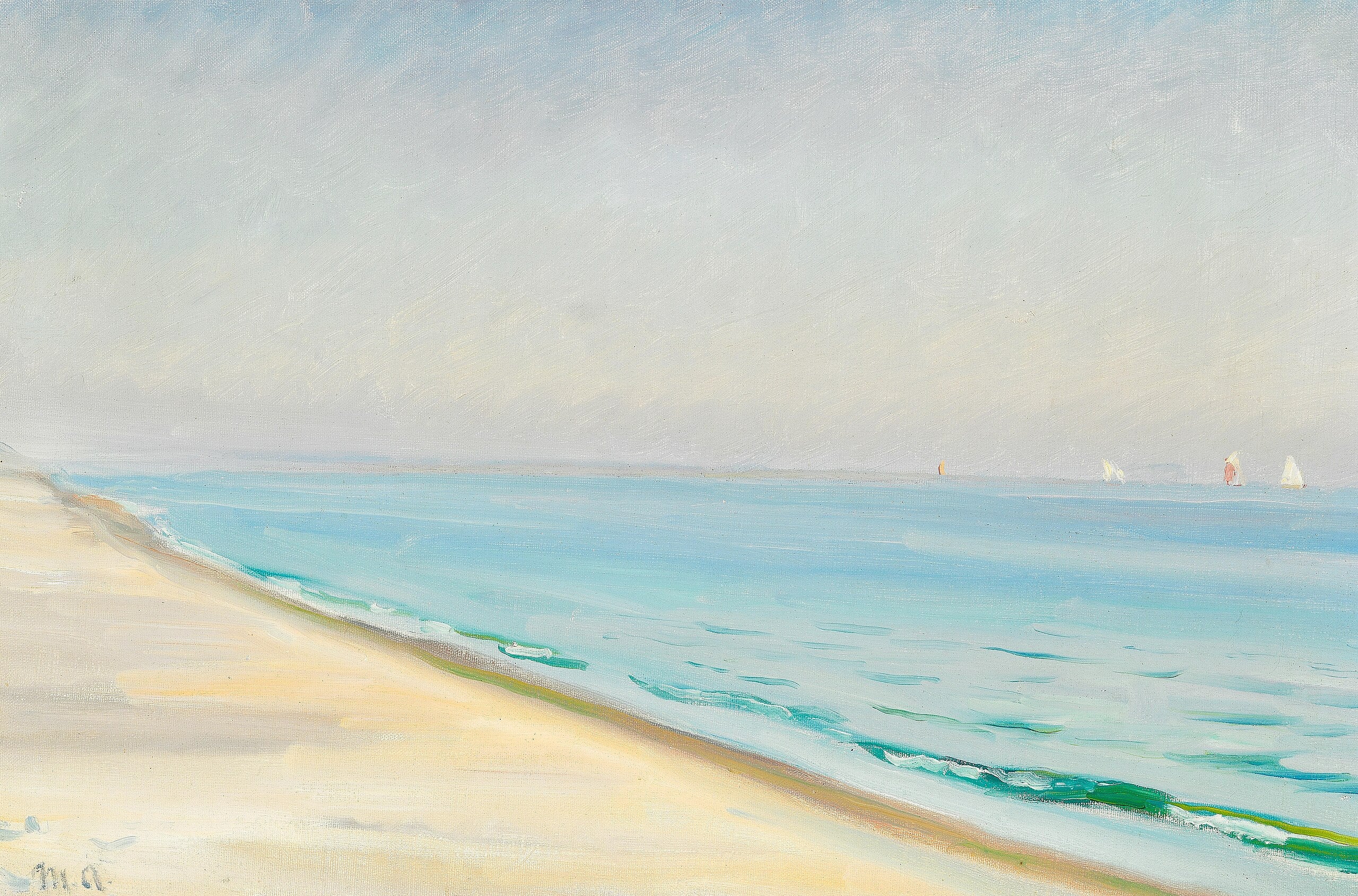 Skagen Sønderstrand'da Yaz Günü. (Michael Ancher) - Michael Peter Ancher