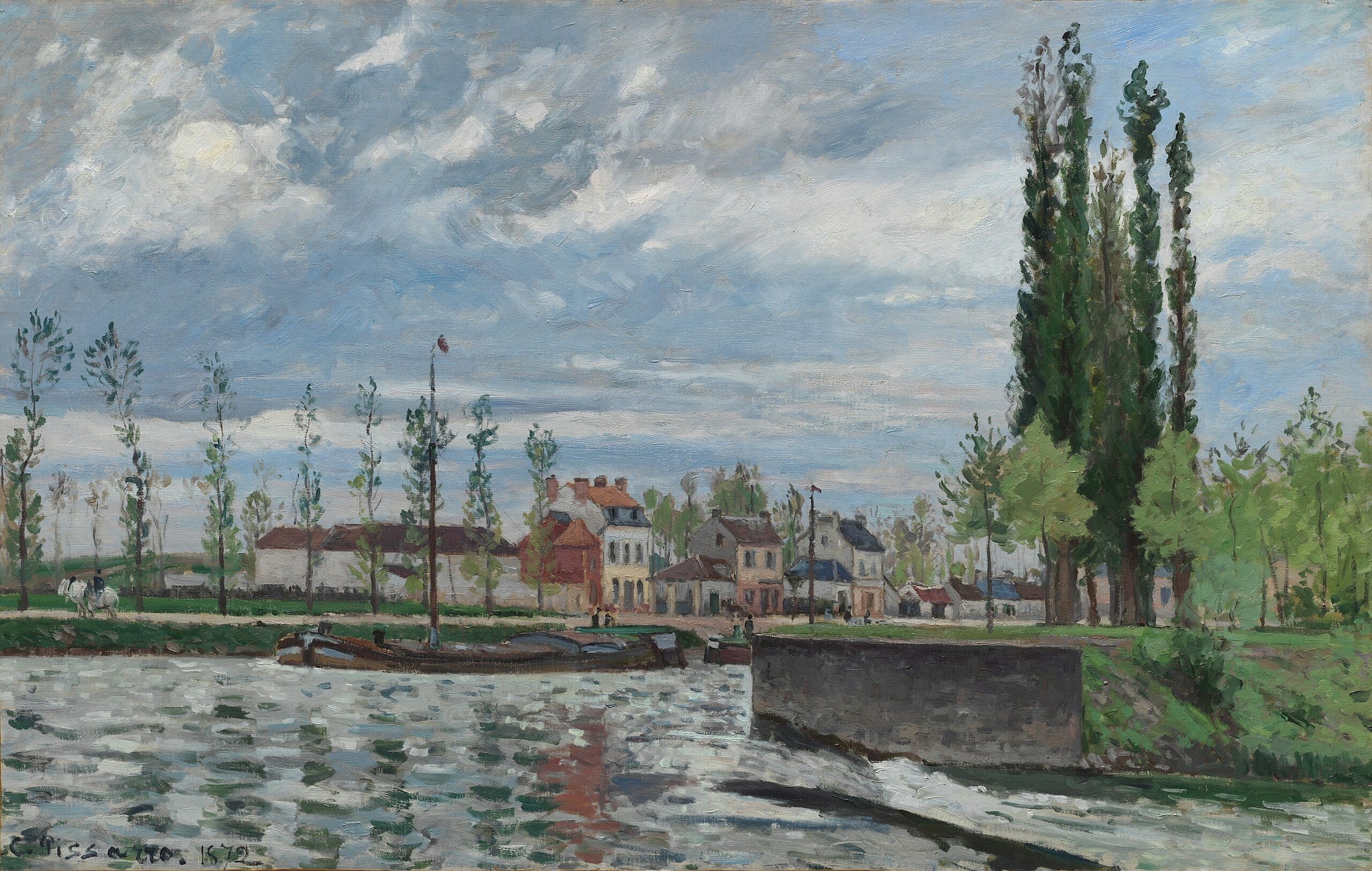 Reproduction du tableau « L'Écluse à Pontoise - Camille Pissarro » par Alpha Reproduction en peinture à l’huile