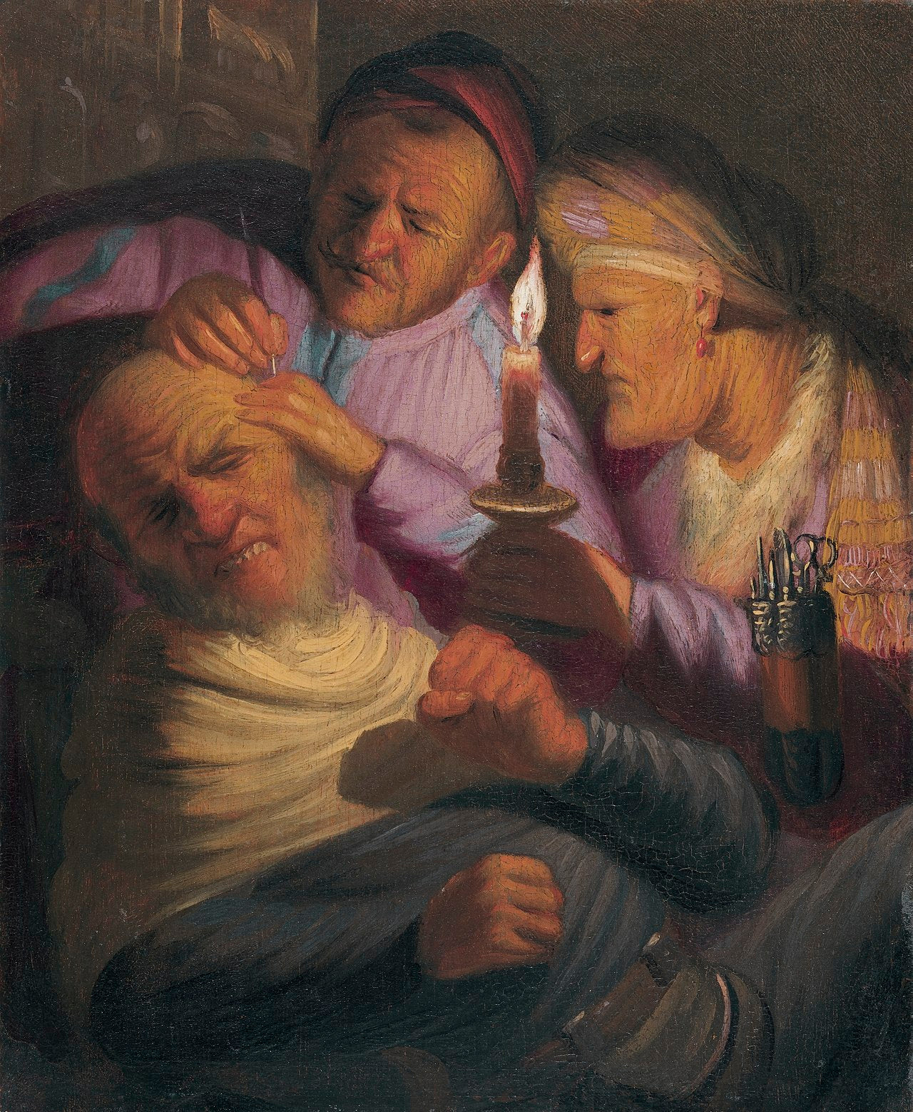 Reproduction du tableau « L'Opération (Allégorie du Toucher) - Rembrandt » par Alpha Reproduction en peinture à l’huile