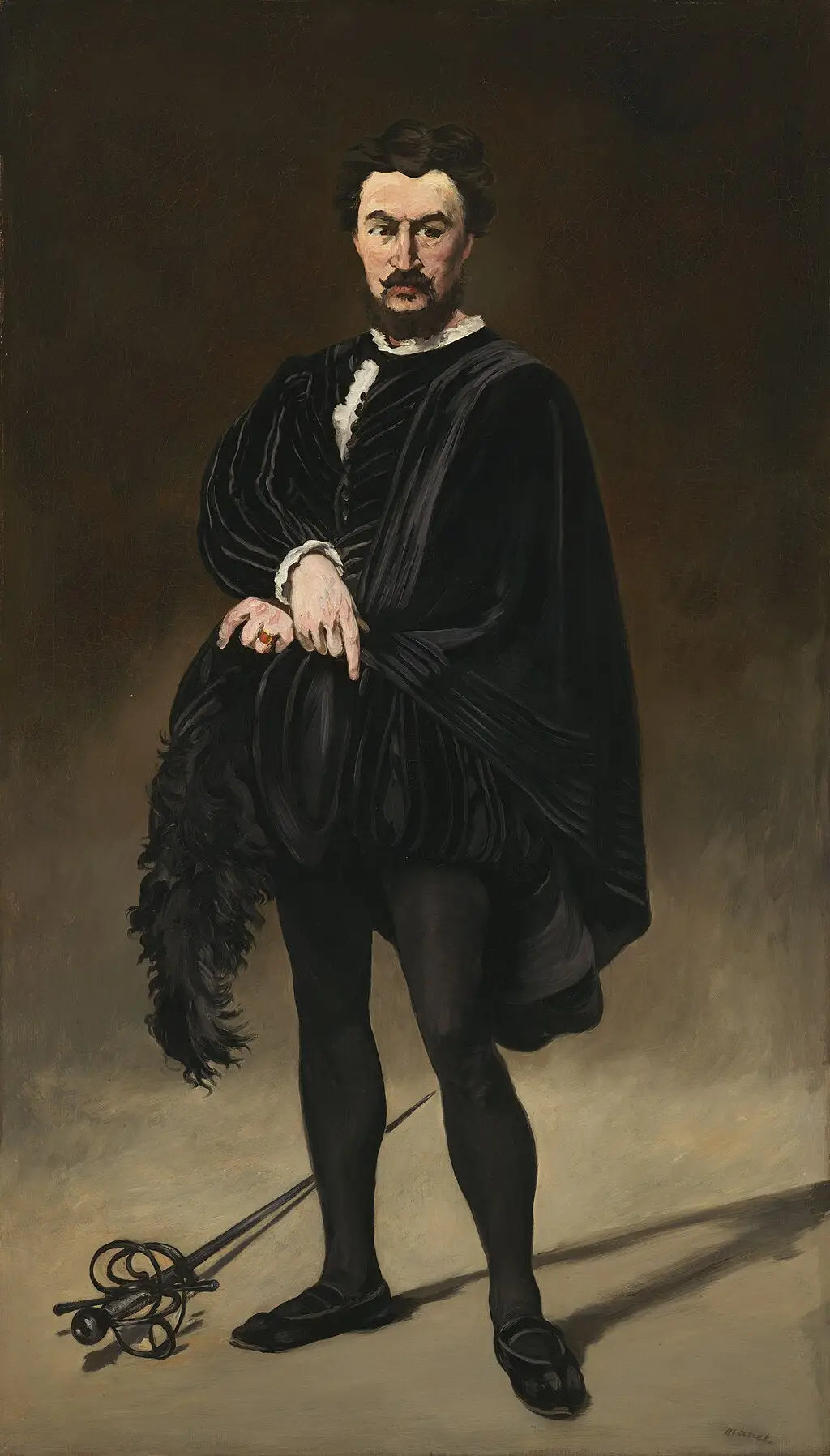 Reproduction du tableau « L'acteur tragique: Rouvière dans le rôle de Hamlet - Édouard Manet » par Alpha Reproduction en peinture à l’huile