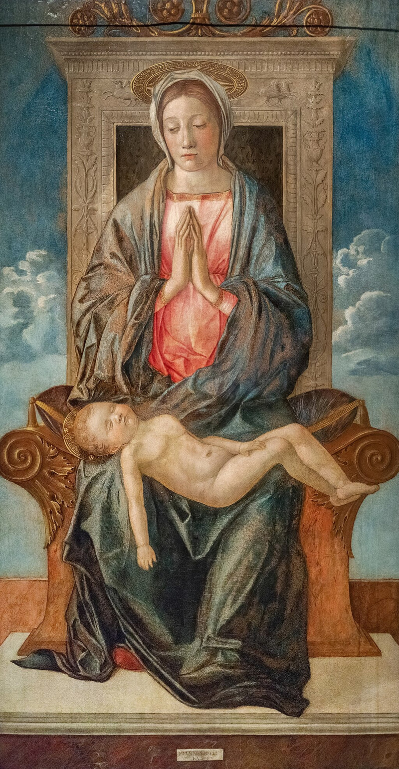 İlahî Meryem, Yatmakta Olan Çocuk İsa'yı Taparken - Giovanni Bellini