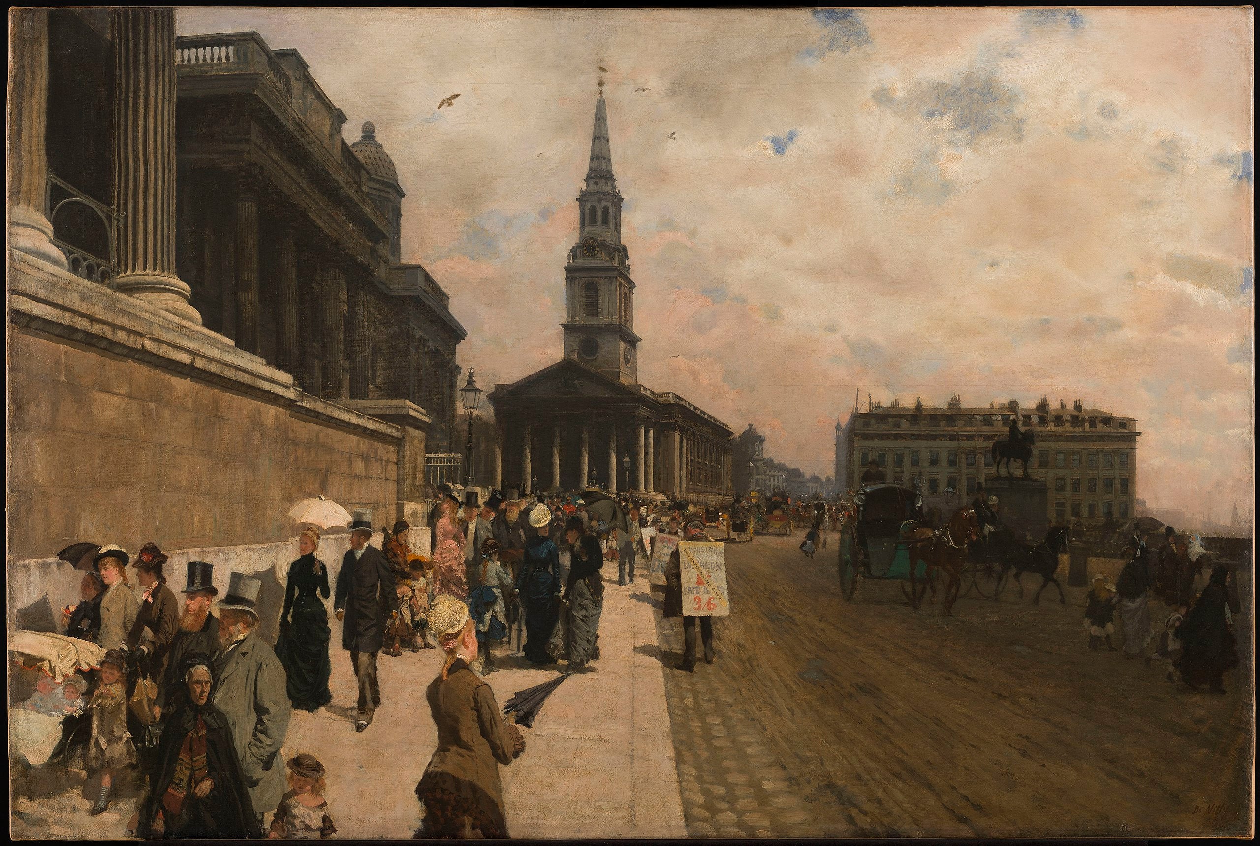 La National Gallery et l'église Saint Martin (Londres) - Giuseppe De Nittis