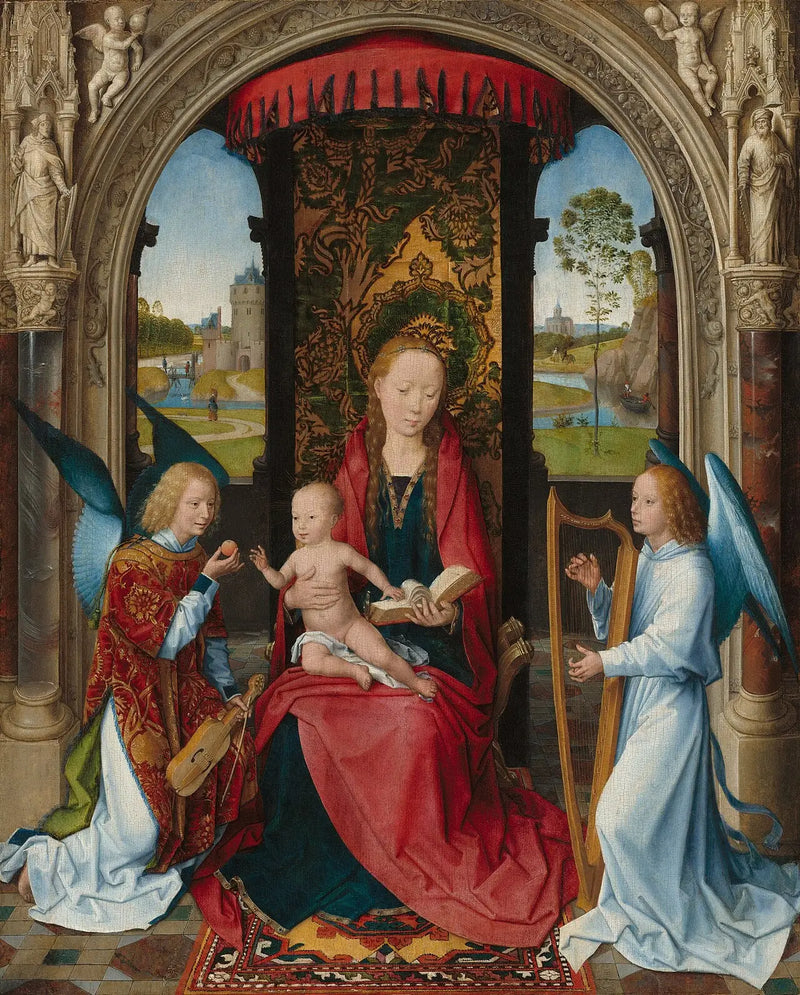 İsa ve Meleklerle Meryem Ana - Hans Memling