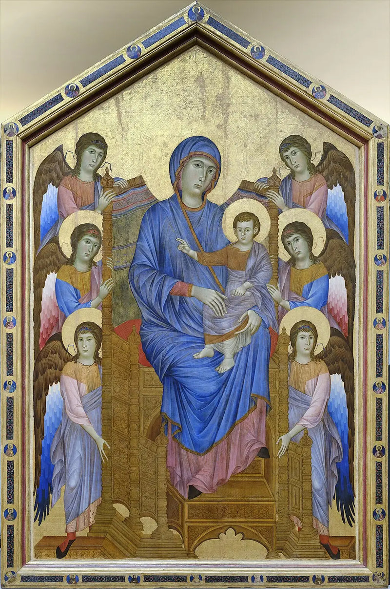 Majestede Meryem Ana ve Çocuk, altı melekle çevrili - Cimabue