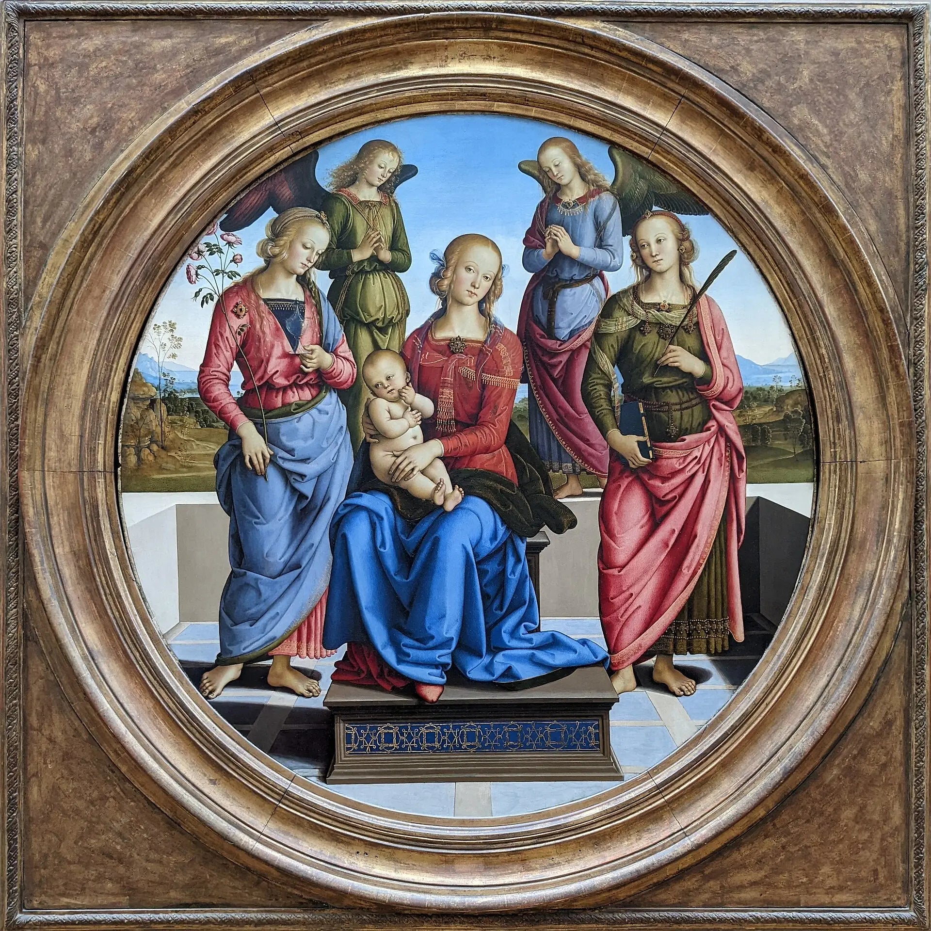 La Vierge et l’Enfant entourés de deux anges sainte Rose et sainte Catherine - Pietro Perugino - Alpha Reproduction