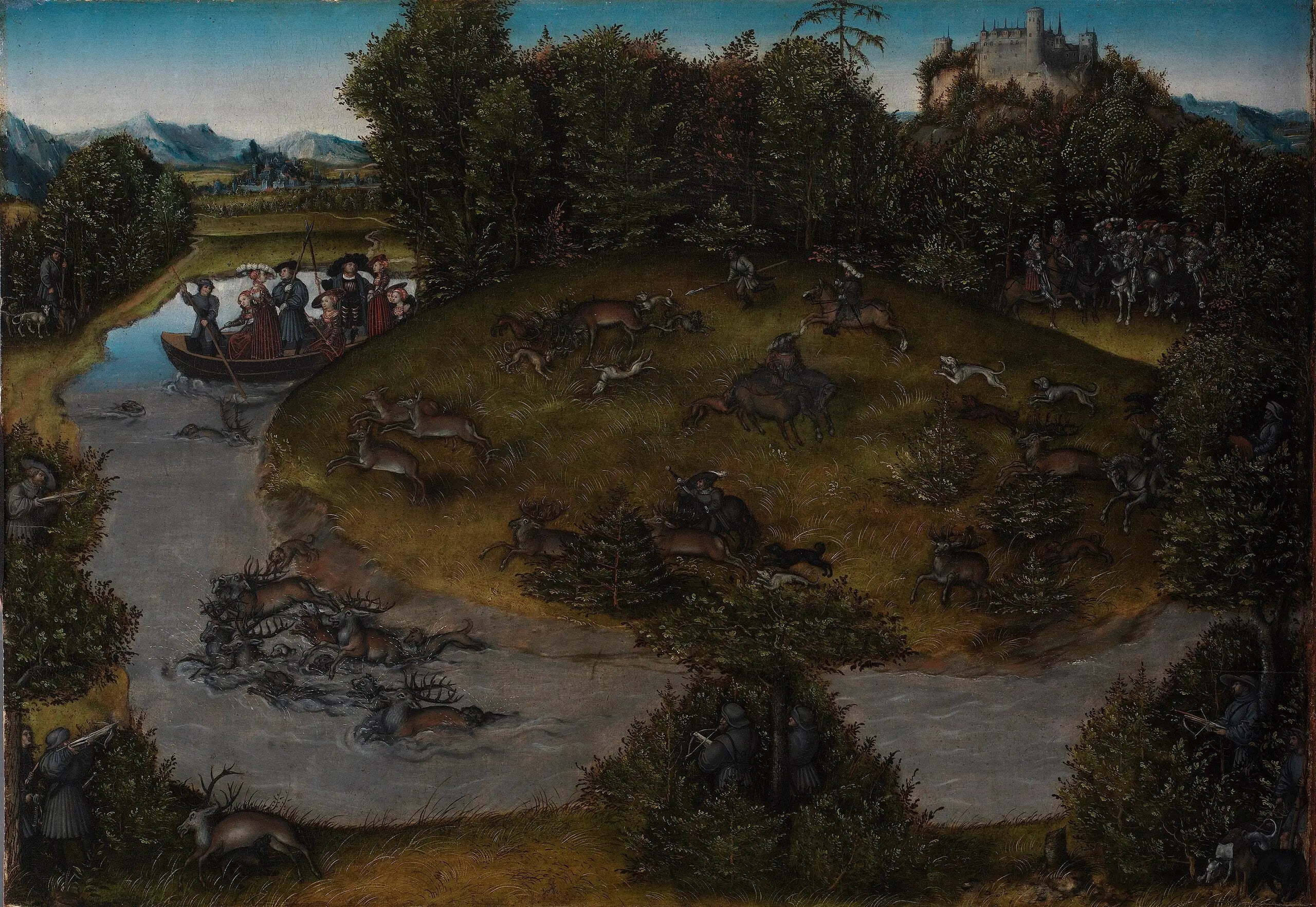 La chasse au cerf de l’électeur Frédéric le Sage (1463-1525) de Saxe - Lucas Cranach the Elder - Alpha Reproduction