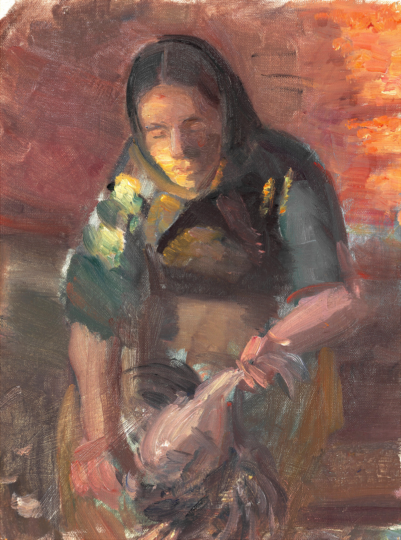 Balıkçının Kızının Tavukları Tüyü - Anna Ancher