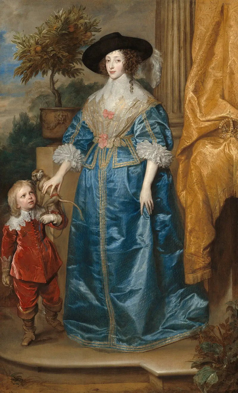 Kralice Henriette Marie ve oğlu, Sir Jeffrey Hudson - Antoine van Dyck
