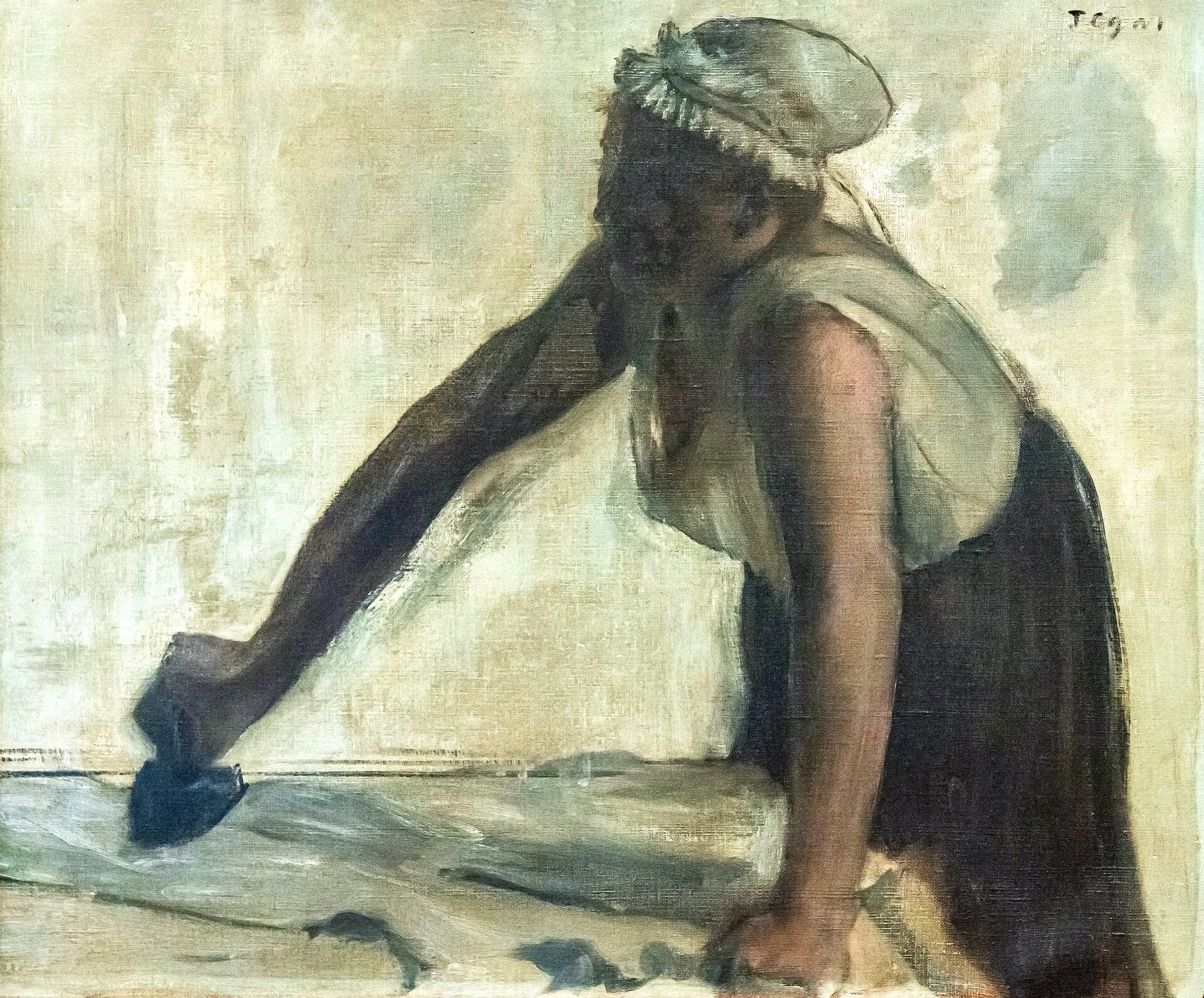 Arka Işıkta Ütü Yapan - Edgar Degas