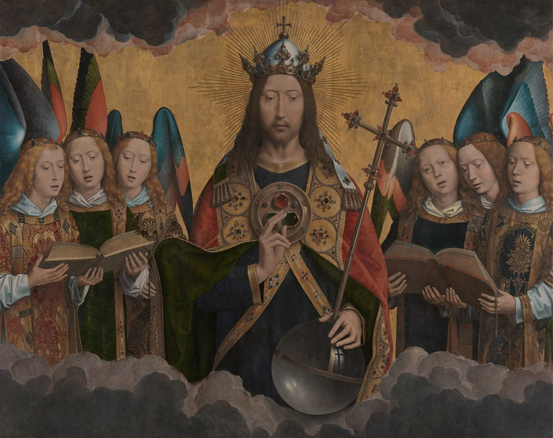 İsa ve Şarkı Söyleyen Melekler ile - Hans Memling