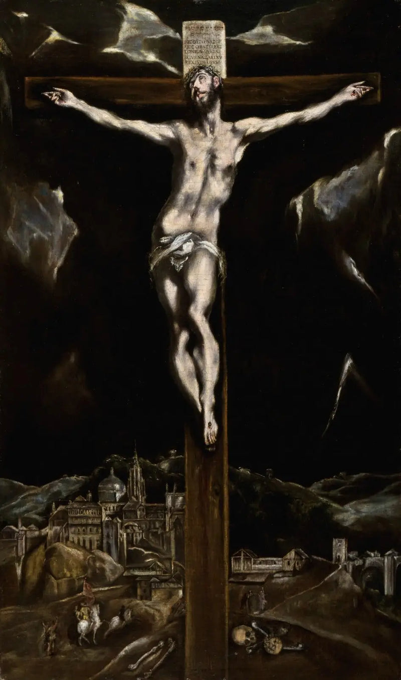 İsa Mesih Çarmıhta ve Toledo Manzarası - El Greco
