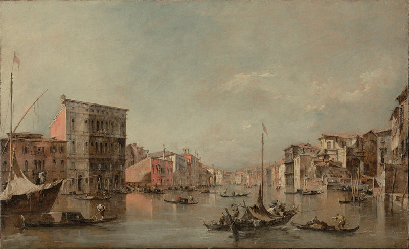Venice Büyük Kanalı ve Palazzo Bembo ile - Francesco Guardi