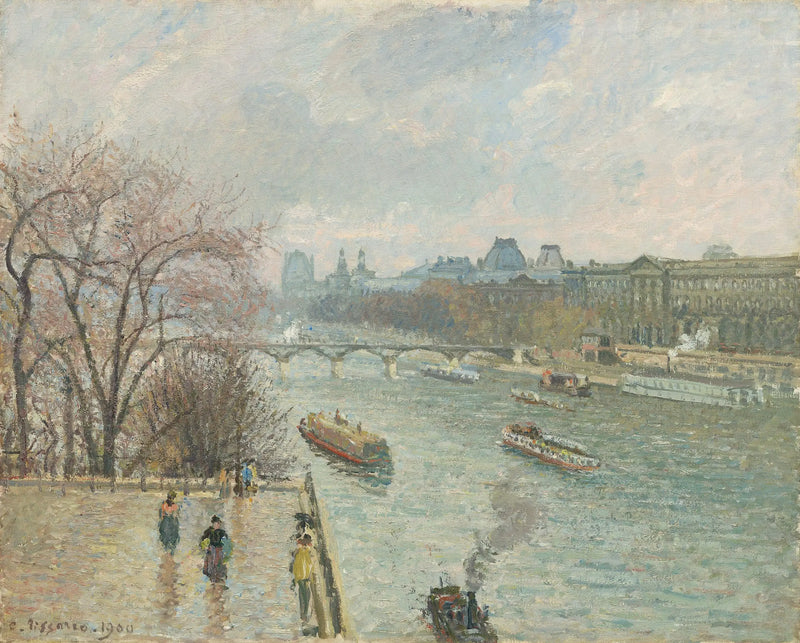 Louvre, Öğleden Sonra, Yağmurlu Hava (Birinci Seri) - Camille Pissarro