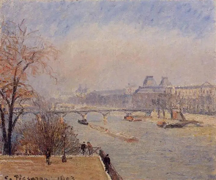 Louvre, sabah, mart sisleri - Camille Pissarro