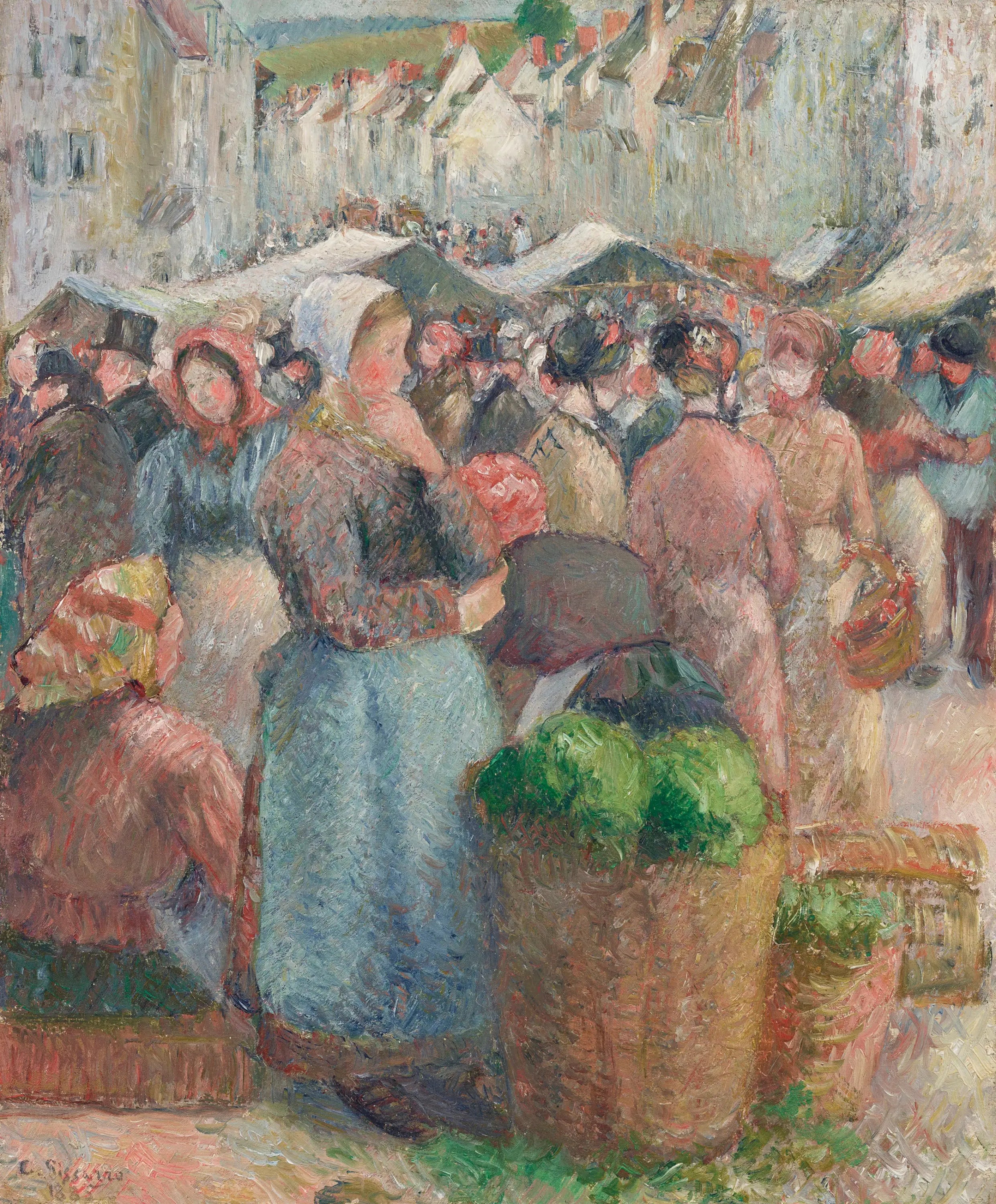 Reproduction du tableau « Le Marché à Gisors - Camille Pissarro » par Alpha Reproduction en peinture à l’huile