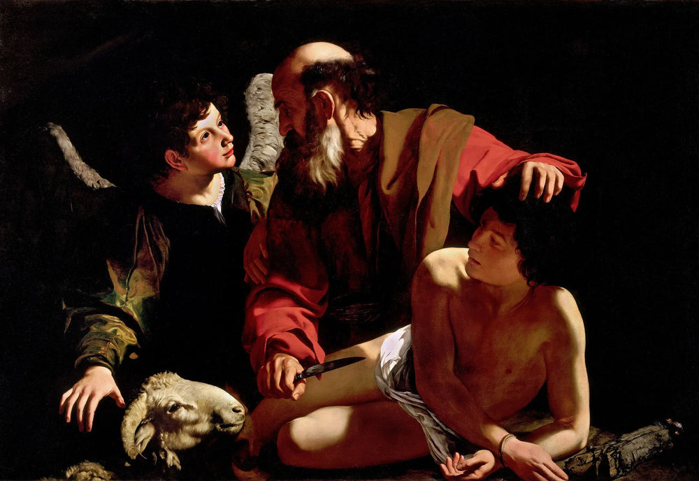 Reproduction du tableau « Le Sacrifice d'Isaac - Le Caravage » par Alpha Reproduction en peinture à l’huile