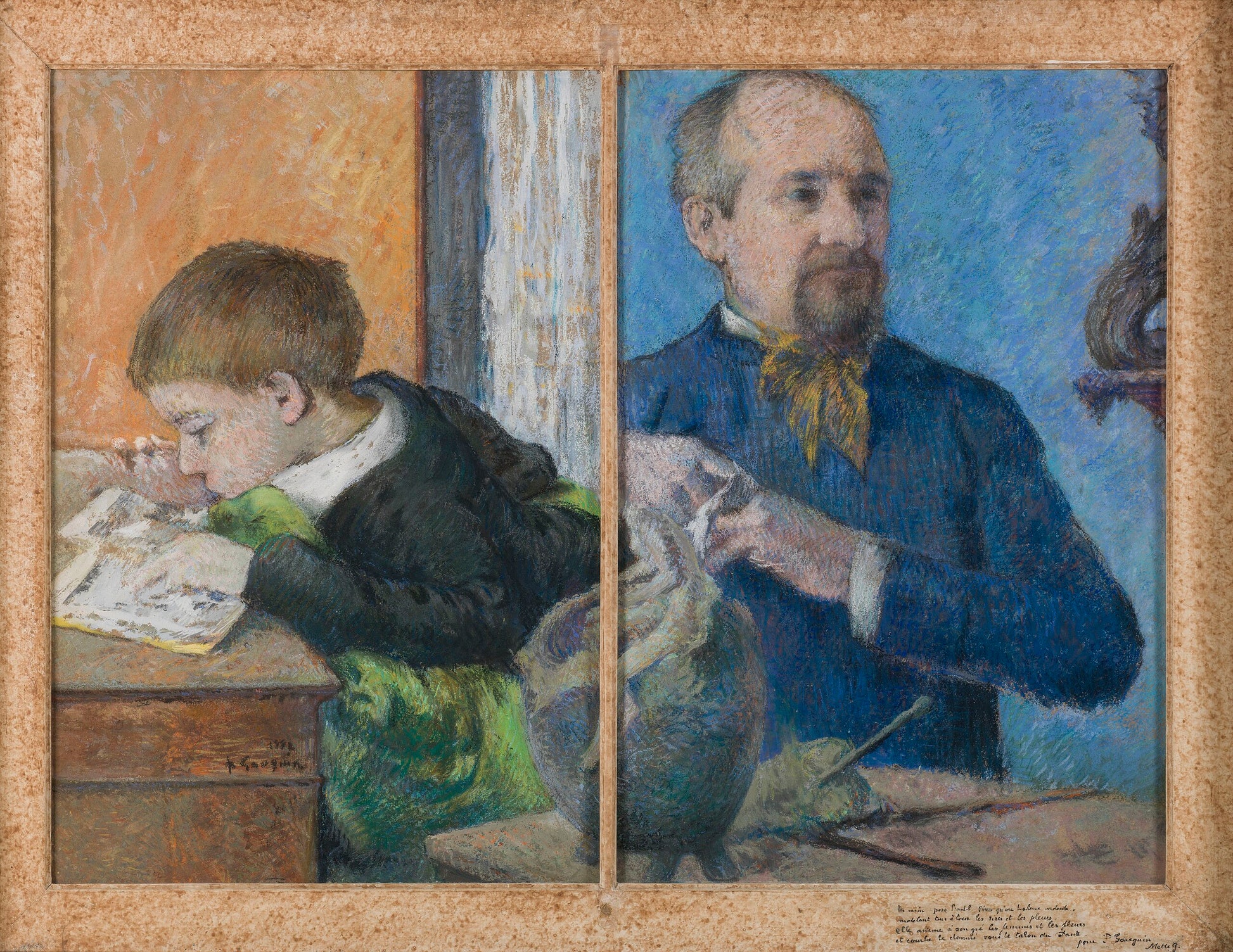 Heykeltıraş Jean Paul Aubé (1837-1916) ve oğlu, Emile - Paul Gauguin