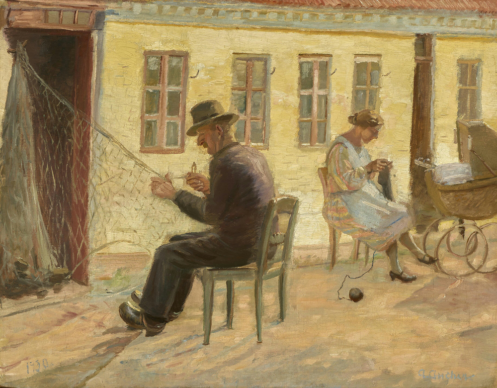 Le filet est en cours de réparation. - Anna Ancher - Alpha Reproduction
