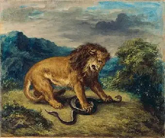 Aslan ve Yılan - Eugène Delacroix