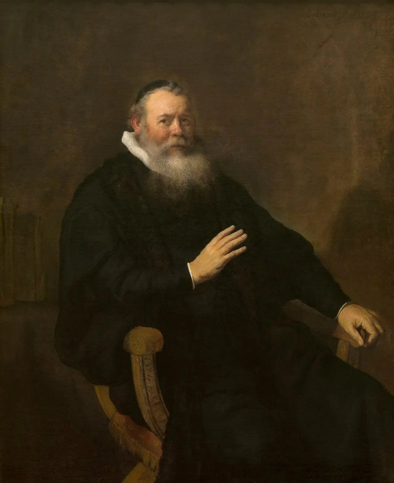 Reproduction du tableau « Le pasteur Eleazar Swalmius - Rembrandt » par Alpha Reproduction en peinture à l’huile