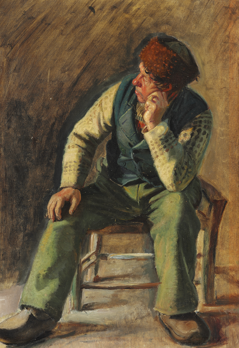 Balıkçı ve kurtarıcı Lars Gaihede bir sandalyeye oturmuş - Michael Peter Ancher