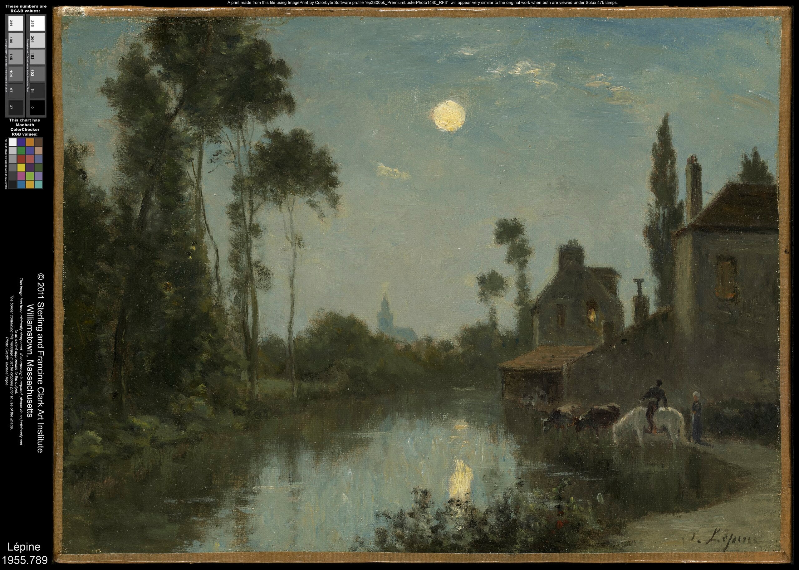 Les bords de la Somme. Effet de lune - Stanislas Lépine