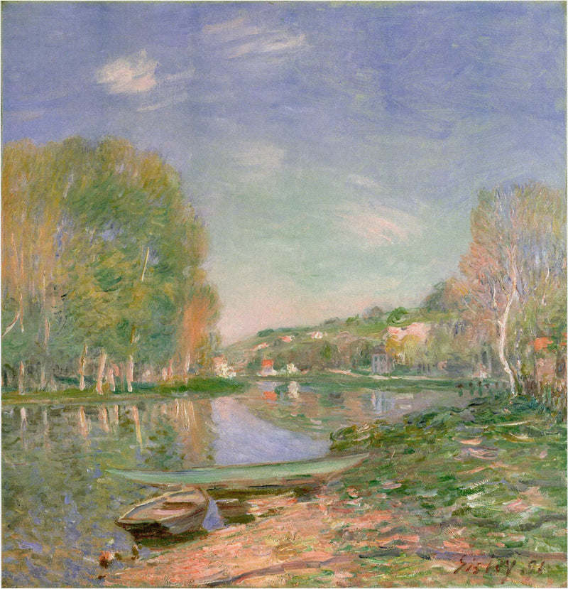 Loing Nehir Kenarları, Sabah - Alfred Sisley
