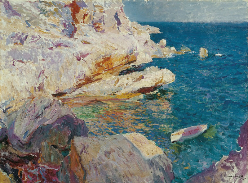 Jávea Kayalıkları ve Beyaz Gemi - Joaquín Sorolla