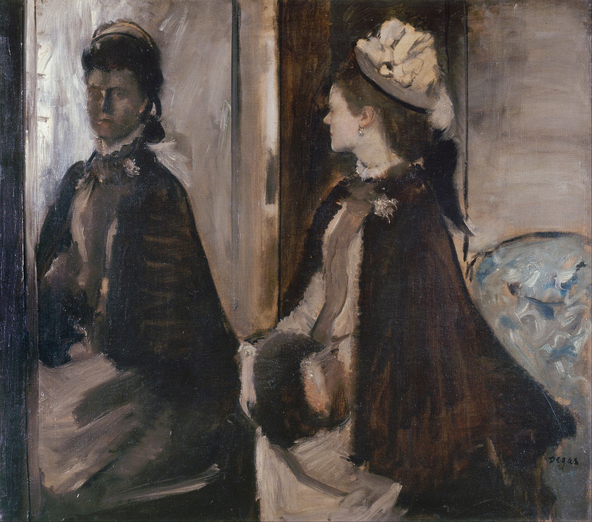 Ayna Önünde Madame Jeantaud - Edgar Degas