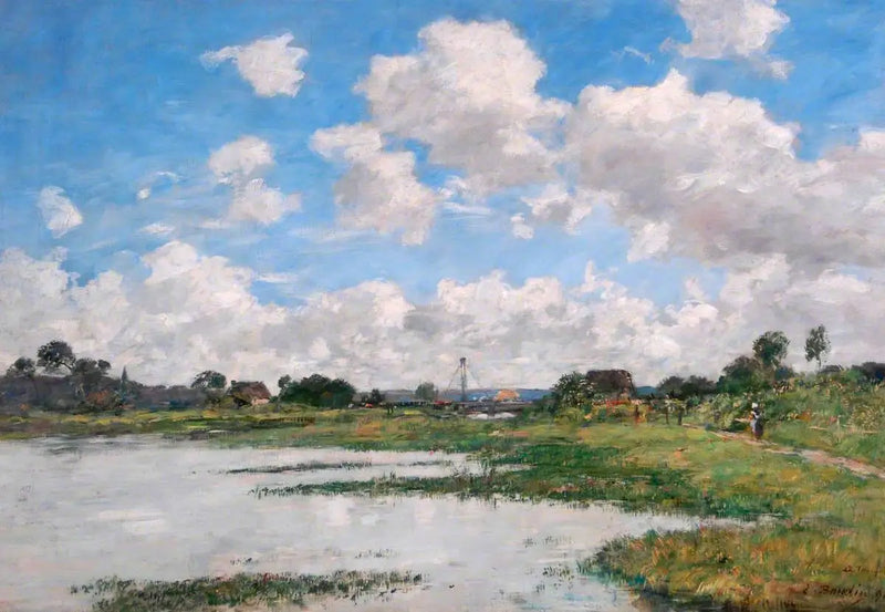 Manzara, Touques Nehri, Normandiya - Eugène Boudin