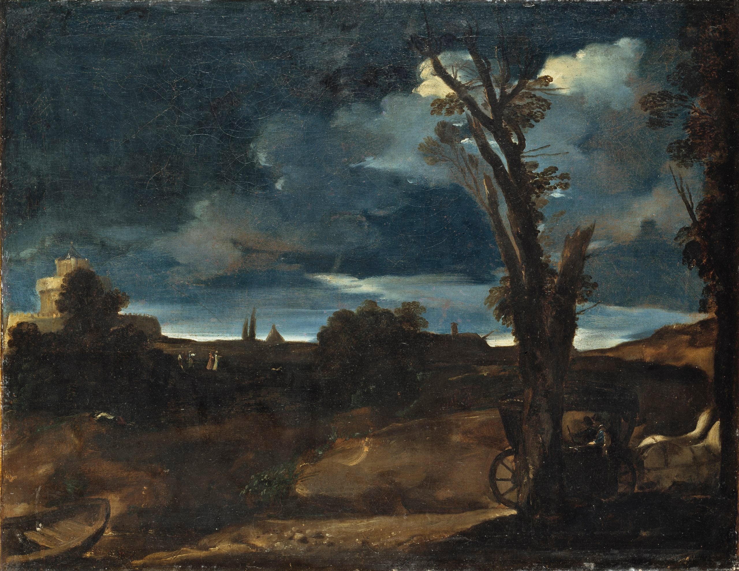 Paysage au clair de lune - Guercino