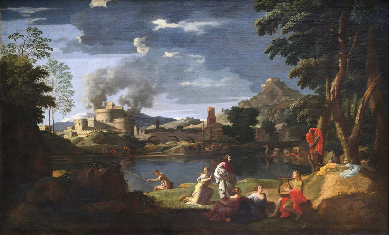 Orfe ve Eurydike ile Manzara - Nicolas Poussin