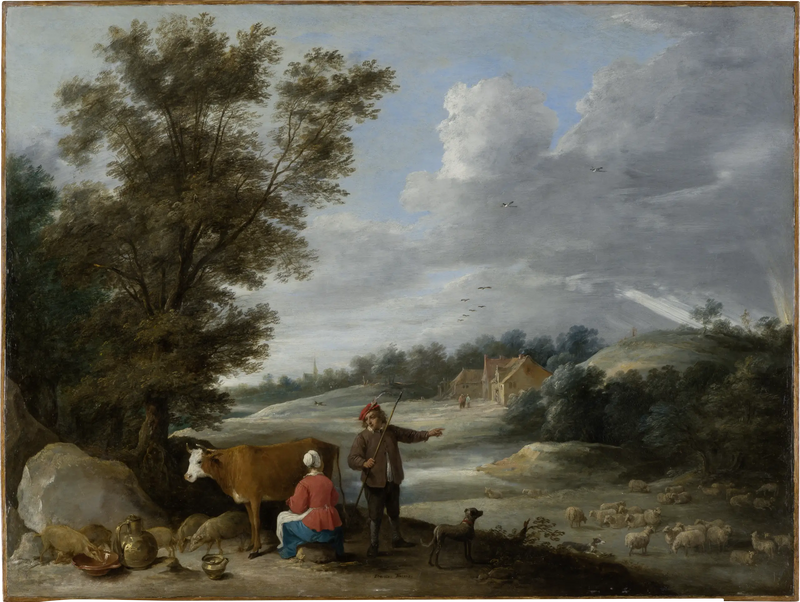 Çiftçi ve Çoban ile Manzara - David Teniers le Jeune