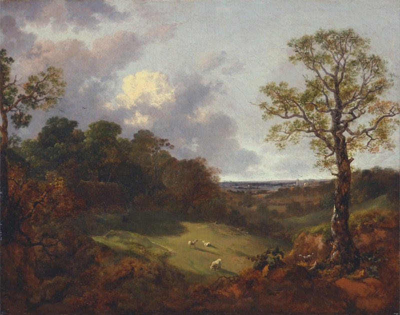 Ağaçlık Manzara, Bir Kulübe ve Bir Çoban - Thomas Gainsborough