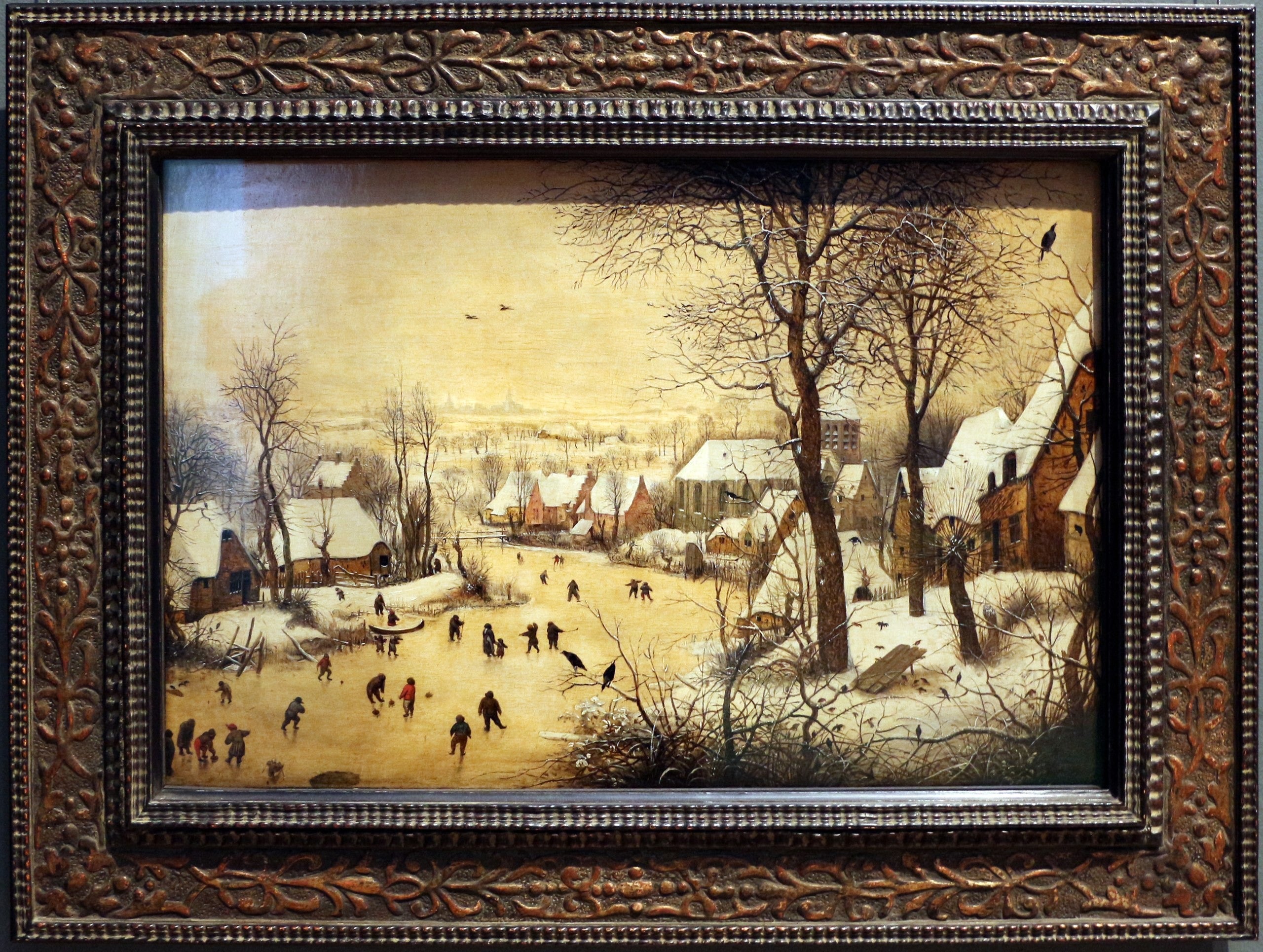 Paysage d'hiver avec patineurs et piège aux oiseaux - Pieter Brueghel the Elder
