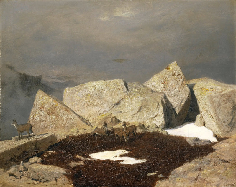 Dağ Manzarası ve Dağ Keçisi - Arnold Böcklin