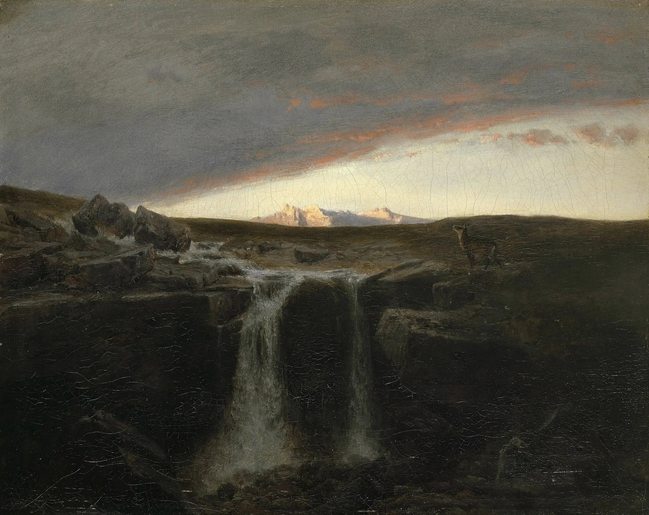 Paysage de montagne avec une cascade - Arnold Böcklin - Alpha Reproduction