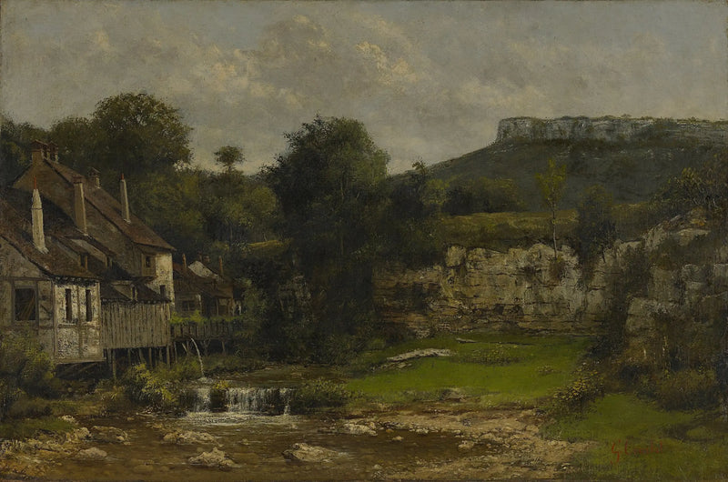 Doubs Manzarası, değirmen - Gustave Courbet