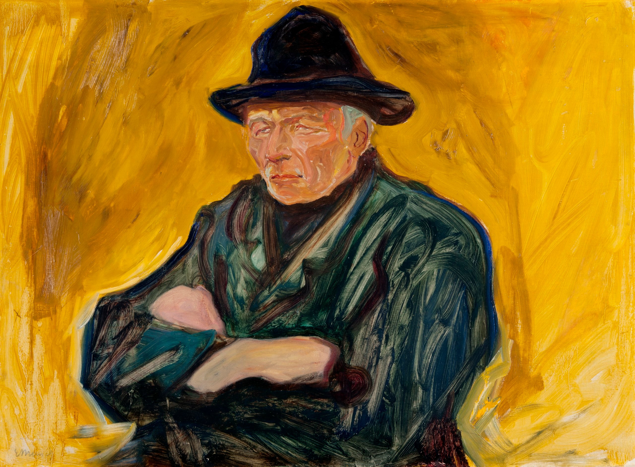 Sarı bir arka planda balıkçı - Edvard Munch