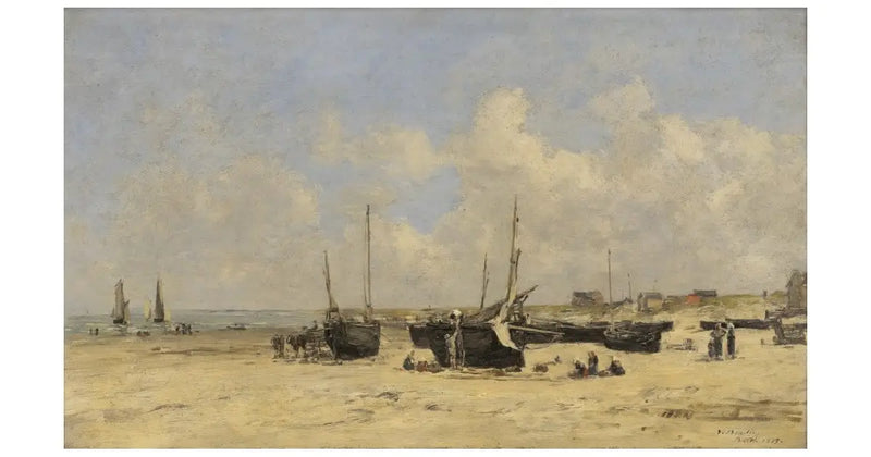 Berck Plajı Alçak Suyun Zamanında - Eugène Boudin