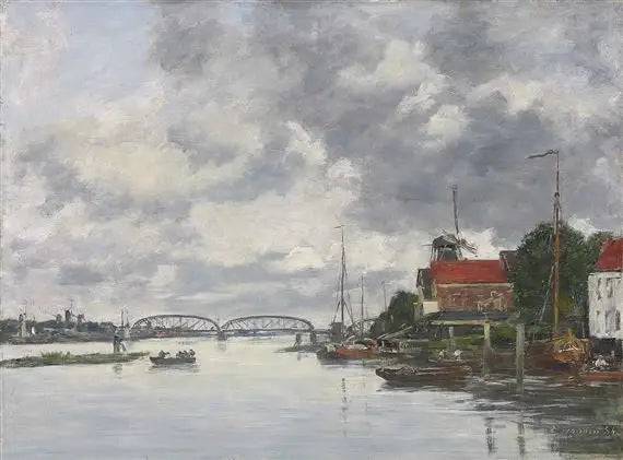 Dordrecht Yakınlarındaki Meuse Köprüsü - Eugène Boudin