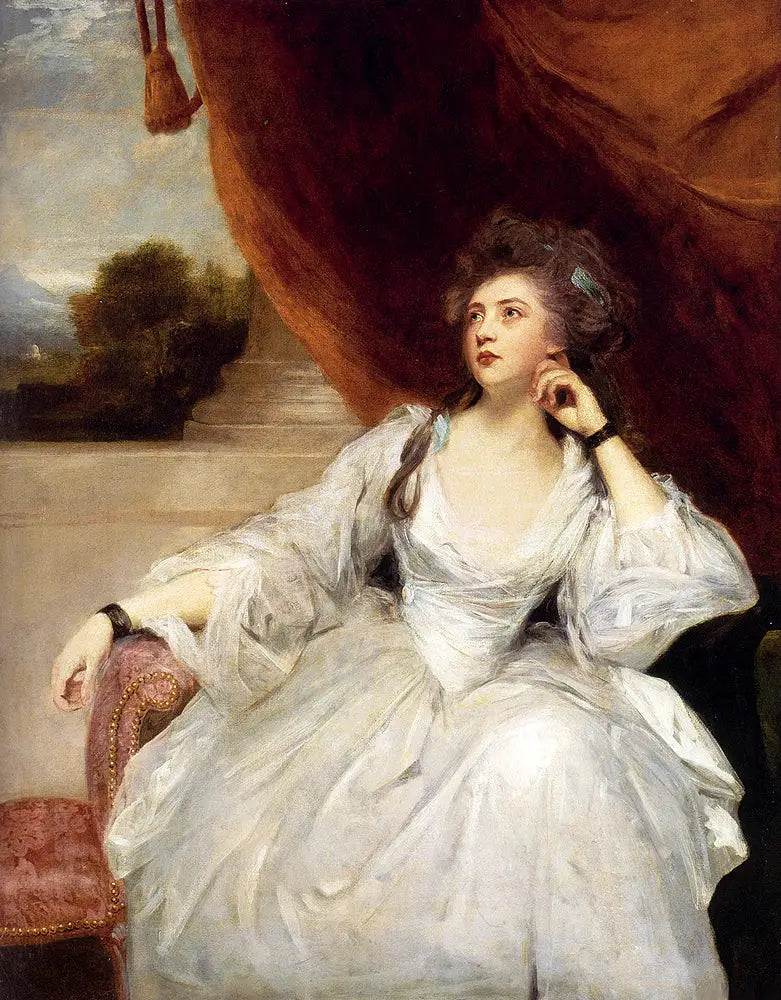 Elizabeth Falconer, Mme Stanhope portresi, düşünceye dalma niyetine - Joshua Reynolds