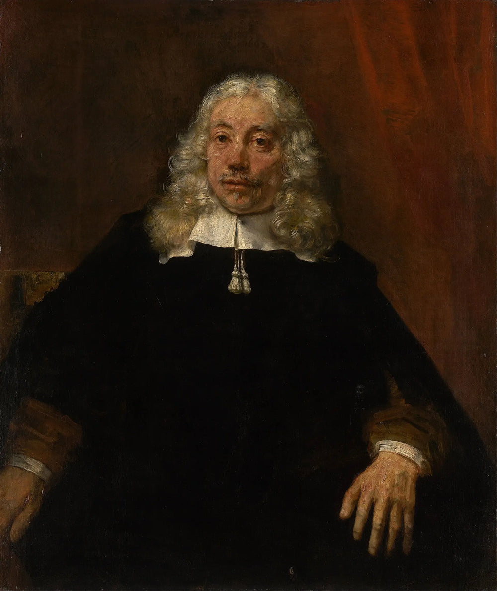 Reproduction du tableau « Portrait d'homme aux cheveux blancs - Rembrandt » par Alpha Reproduction en peinture à l’huile