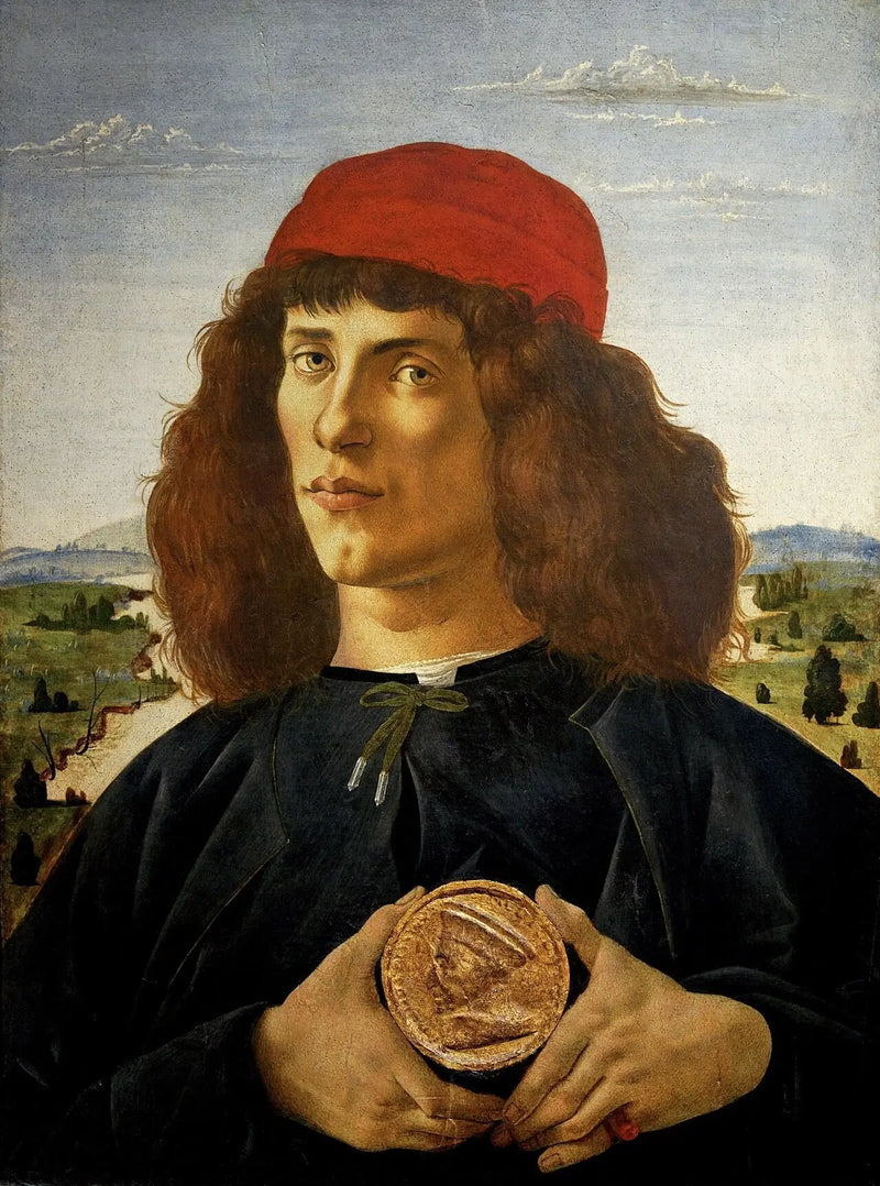 Cosme Eski'nin madalyasıyla erkek portresi - Sandro Botticelli