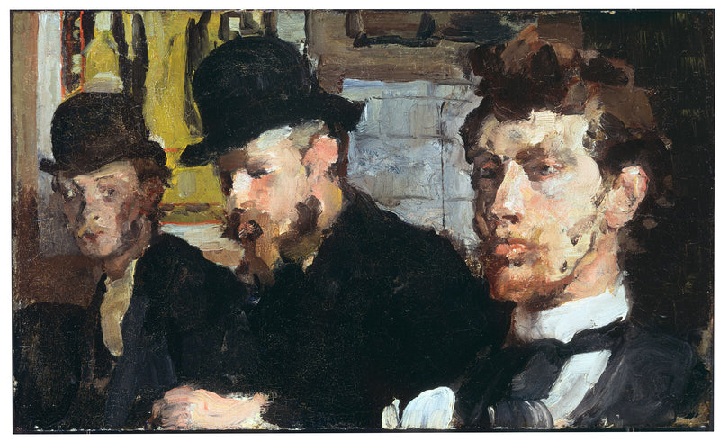 Grup portresi, soldan sağa sanatçılar Carel Adolph Lion Cachet, Gerrit Willem Dijsselhof ve Theo Nieuwenhuis - Isaac Israëls