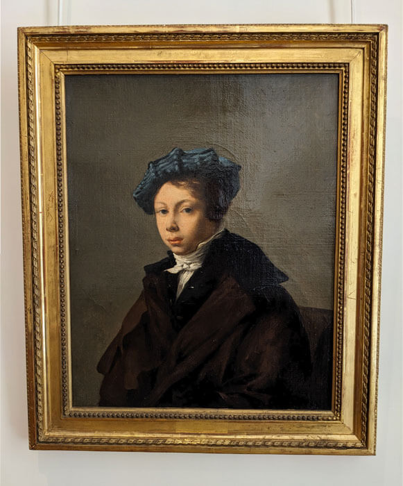 Mavi bereli genç adam portresi - Eugène Delacroix