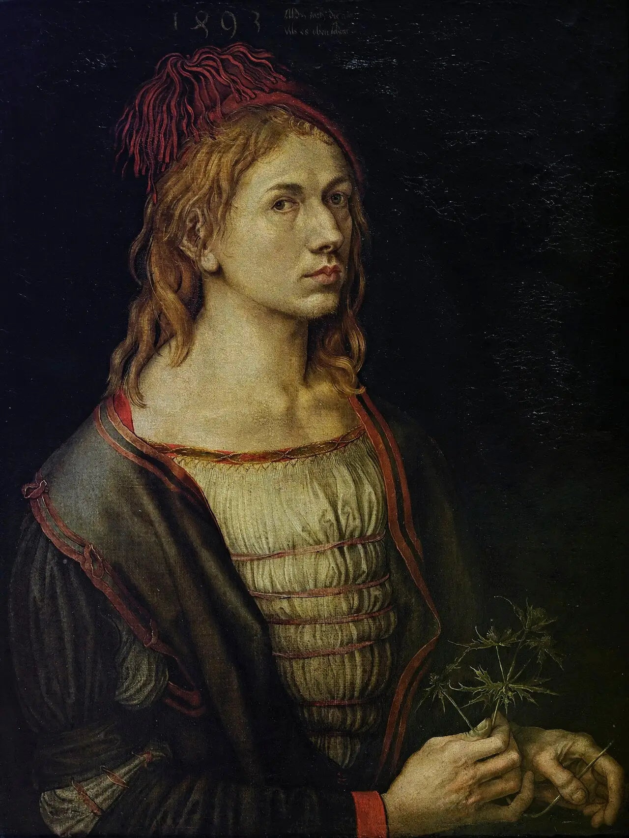 Portrait de l’artiste locataire un chardon - Albrecht Dürer - Alpha Reproduction