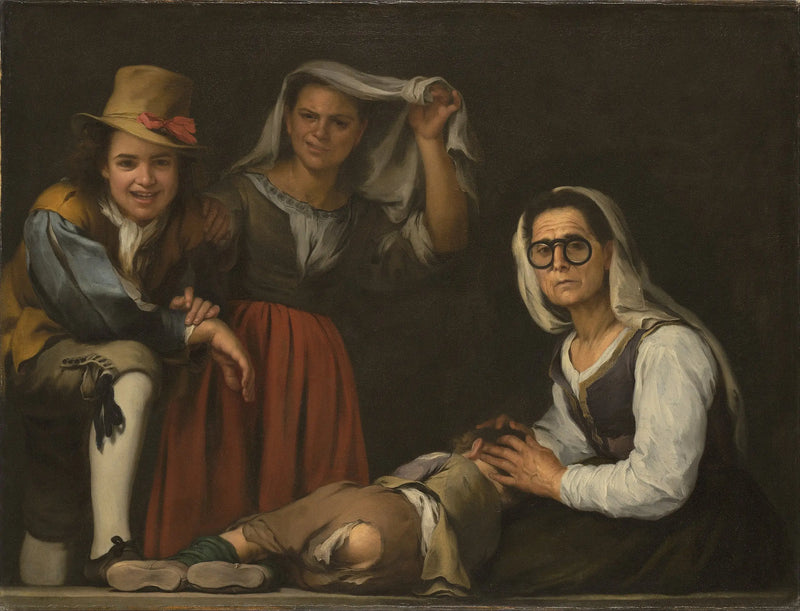 Dört Figür Merdivende - Bartolome Esteban Murillo